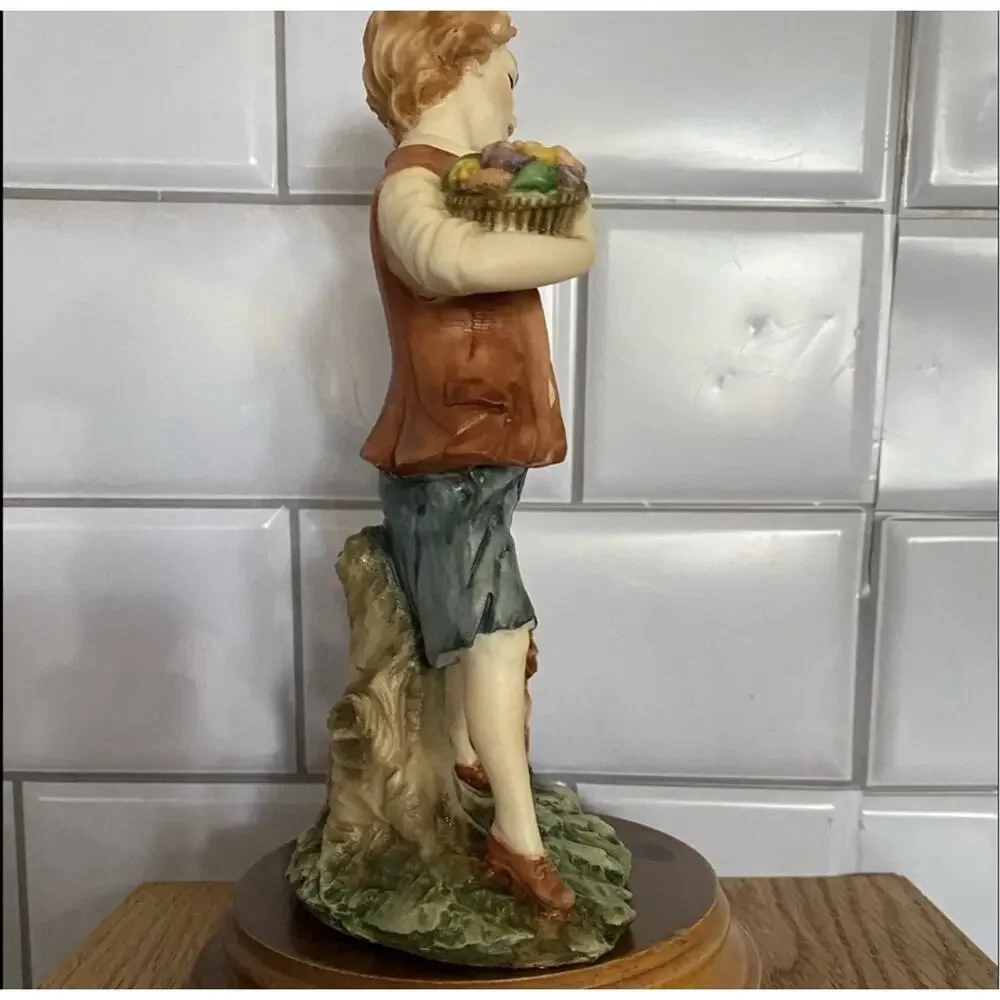 Vintage Luigi Giorgio Benacchio Style Italian Figurine Boy w Dog Cottage Decor